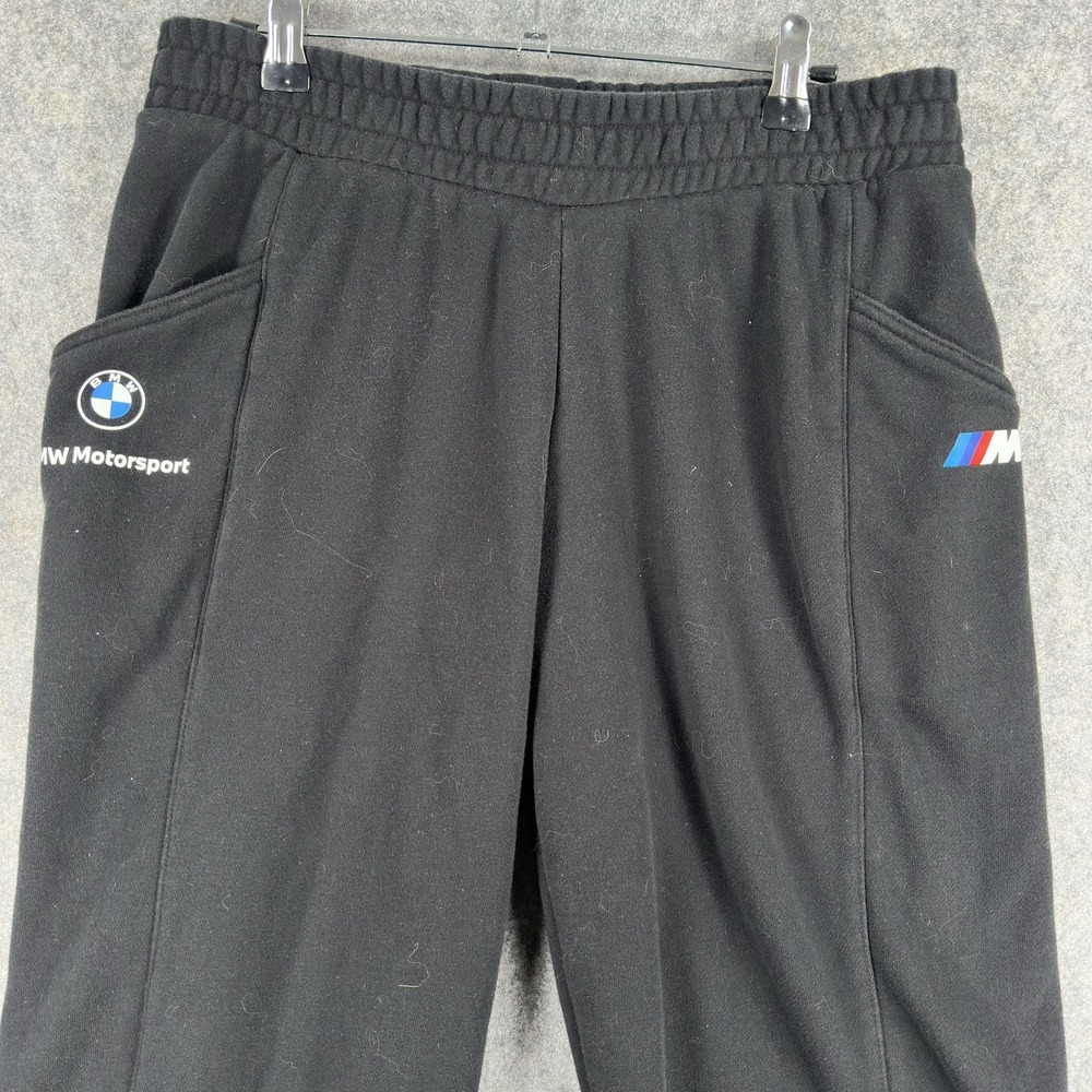 Puma BMW‎ Motorsport Pants Mens 30 Black Knit Sweatpants Joggers Racing Athletic